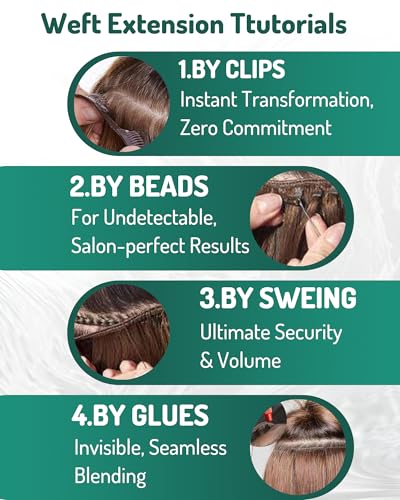 RUNATURE Brown Human Hair Straight Real Hair Bundles Straight Human Hair Weave 100g #2 Darkest Brown Natural Hair Extensions Curtain Hair Extensions Human Hair 22 Inch