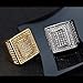 HIJONES Stainless Steel Square Bold Cubic Zirconia Iced Out Rings for Men Hip Hop Gold Size 10
