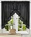 Simple Comfort Ellis Curtain Stacey 60-by-38 Inch Ruffled Swag Curtain (Black)