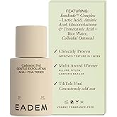 EADEM Gentle Exfoliating AHA & PHA Toner, Milky Rice Toner Exfoliant with Lactic, Azelaic, & Tranexamic Acid, Rice Water AHA Exfoliator & Pore Minimizer for Face and Body, 5.0 oz, Cashmere Peel