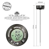Turkey and Holiday Roast Thermometer with 7 Meat Types Pre-Programmed Audible Temperature Alarm Long 8 inch Probe Grill Your Beef, Poultry, Pork, Lamb and BBQ Brisket To Perfection