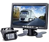 DVKNM Upgrade Backup Camera Monitor Kit,1280X720P HD,IP69 Waterproof Rearview Reversing Rear View Camera 7'' LCD Reversing Monitor Truck/Semi-Trailer/Box Truck/RV - HD Transmission, Four-pin - (TZ101)