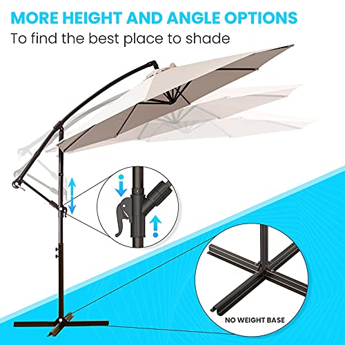 SMLIXE 10FT Patio Umbrella Outdoor Cantilever Umbrella Offset, Large