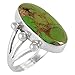 925 Sterling Silver Ring with Genuine Green Turquoise Size 5 to 12