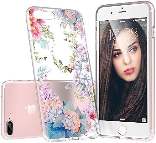 iPhone 8 Plus Case, iPhone 7 Plus Case, Custype Floral Soft TPU Shockproof Anti-Scratch Protective Flexible Case for iPhone 7 Plus / iPhone 8 Plus (Floral 01)