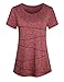 Yoga Tops for Women Short Sleeve Sports Seamless Activewear Running Workout Tshirts