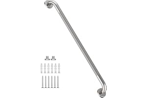 36 Inch Anti Slip Shower Grab Bar, Munzong Satin Brushed Nickel Bathroom Grab Bar, Knurled Bathroom Balance Bar,Safety Hand Rail Support Handicap Elderly Injury Senior Assist Bath Handle