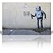 Wall26 - Canvas Print Wall Art - Robot Spray Paint Barcode - Street Art - Guerilla - Banksy Street Artwork on Canvas Stretched Gallery Wrap. Ready to Hang - 24 x 36 inches