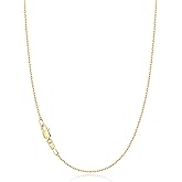 Jewlpire 18k Gold Plated 925 Sterling Silver Chain Necklace for Women, 1.1mm Cable Chains Necklace Thin & Dainty & Sturdy Women's Chain Necklaces, 14/16/17/18/20/22/24 Inches
