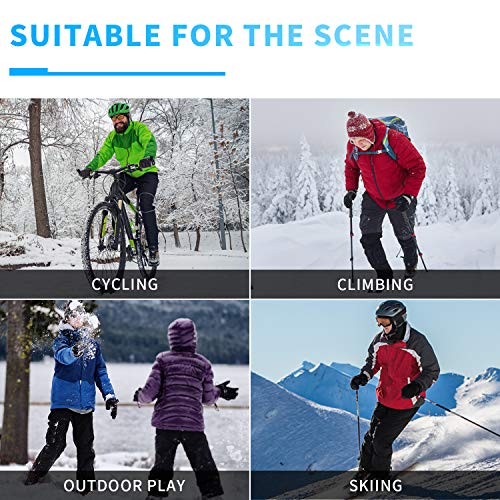 SKDK Outdoor Gloves Lightweight Touchscreen Windproof Warm Touchscreen Gloves Men Women for Cycling Running Sports (Black-Thicken, S)