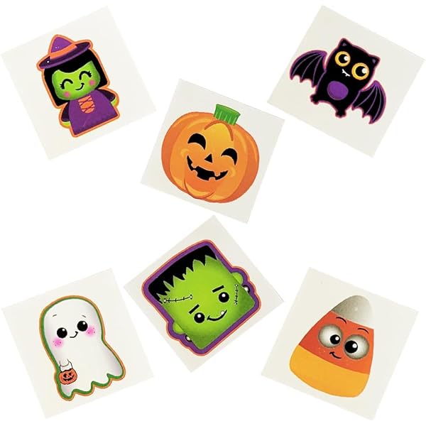 Tatuajes Temporales De Halloween Para Niños - 10 Láminas, Diseños Divertidos, Fáciles De Aplicar