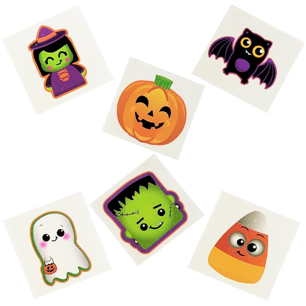 Photo 1 of 150 Halloween Temporary Tattoos, in 6 Designs, Great For Birthday Party Favors, Classrooms, Favor & Goody Bags, And Party Supplies, 2" Inches Assorted