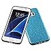 MEKO Galaxy S7 Edge Case, Shiny Sparkle Glitter Bling Case - Built-in Glitter Premium Firm Rubber Case [Scratch Resistant] for Samsung Galaxy S7 Edge- (Blue)