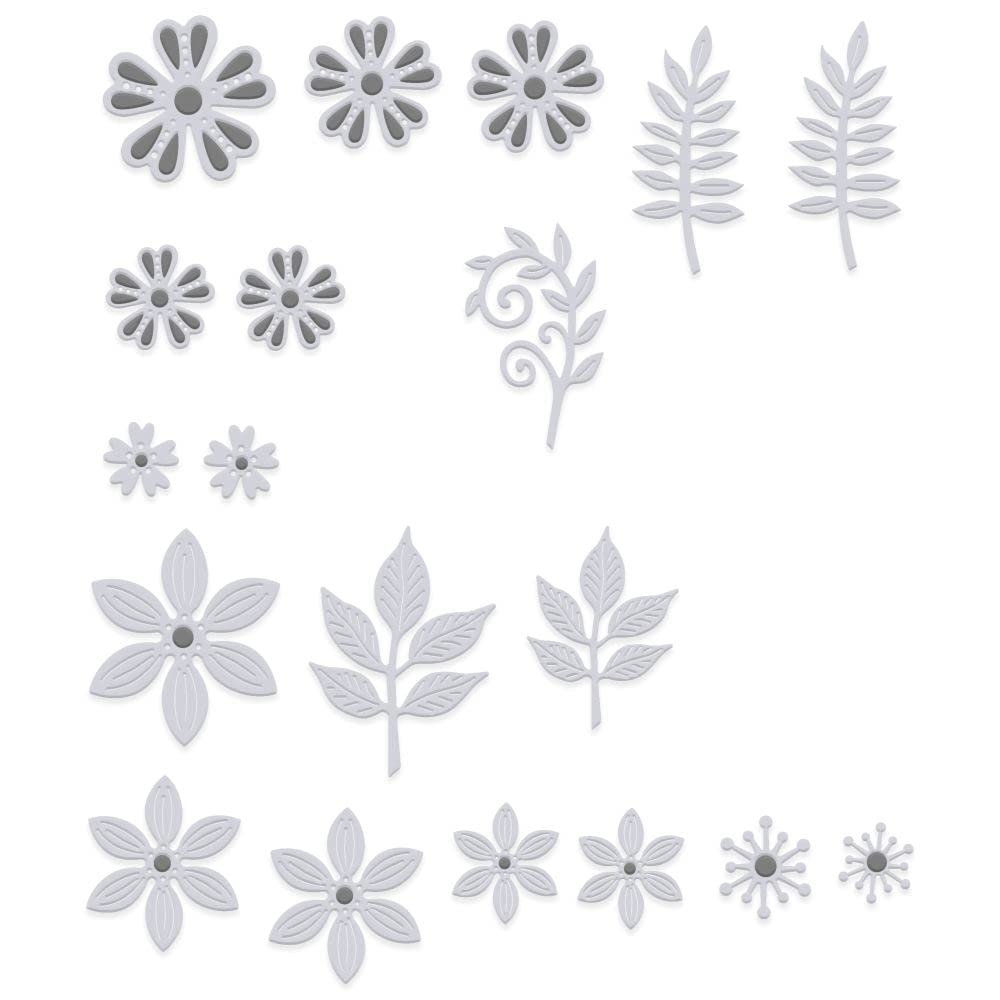 Sweet Dixie Metal Cutting Dies Floral Embellishments,Silver