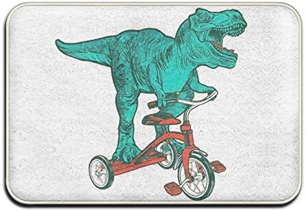 The Tyrannosaurus Rides A Bike Designed Doormat Entrance Mat Floor Mat Rug Indoor/Outdoor/Front Door/Bathroom Mats Rubber Non Slip