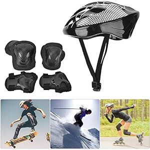 Dibiao 7pcs Roller Skating Protection Gear,Knee Pads + Elbow Pads + Gloves + Helmet Roller Skating Protection Skating Protection Kit for Kids for Biking Skating and Rollerblading Scooter