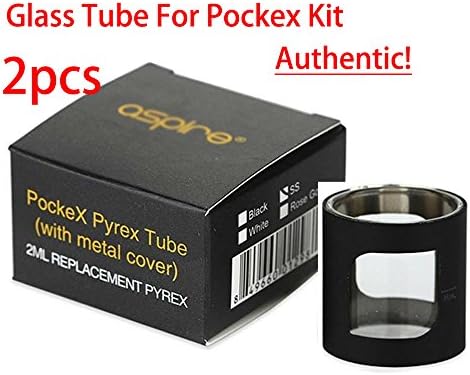 Authentic (2pcs) Gläss Tube For äspire COIĹs PõckeẊ äio SŢärter Kït Black