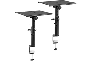BQKOZFIN Studio Monitor Stands, Desktop Clamp Speaker Stands for Music Studio Desk Speaker Stand Mount, Stands Height Adjusta