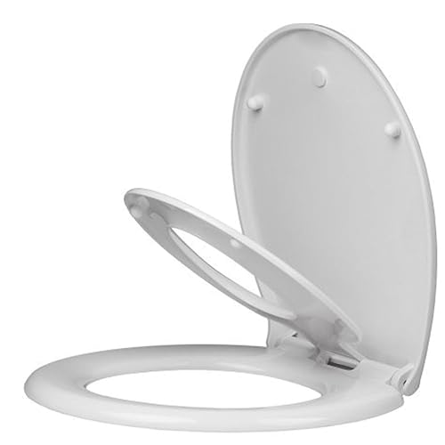 Premium Soft Close White DShape Toilet Seat for Young Families Child Friendly, Very STRONG