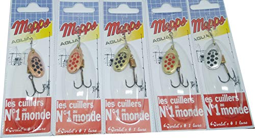 Angel-Spinner-Set, 5 Stück, beste Auswahl von Mepps, Savage Gear, Blue Fox – beste Köder für Barsch, Forelle, Lachs… – Bild 6