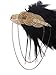 Vijiv Black Gold Headpiece Vintage 1920s Headband Flapper Great Gatsby