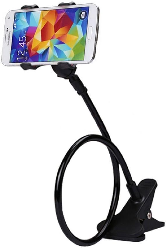 Amazon Com Universal Cell Phone Clip Holder Lazy Bracket Flexible Long Arms Mobile Phone Holder For Samsung S8 For Iphone 7 8 X Smartphone Black