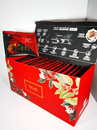 OKLAO Papua New Guinea Sigri Estate Peaberry Drip Coffee Bag Kaffee 10 Stk. oder 20 Stk. in Geschenkverpackung (20)