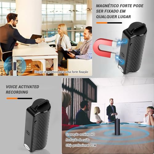 128G, Mini Gravador de Voz, Gravador de Voz, Redução Tripla de Ruído Inteligente, Gravação de 334H