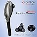 Gideon Long Arm Rechargeable Cordless Vibrating Percussion Massager – (3 Interchangeable Nodes - 5 Massaging Modes & 5 Speeds) - Quick Relief for Muscle Pains Such as Arthritis, Sports Injuries, Etc.