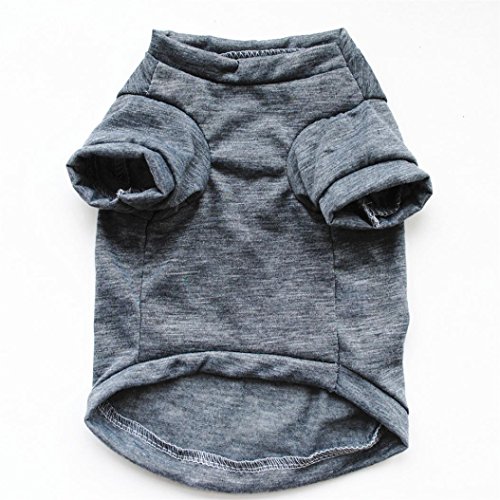 Iuhan Pet Clothes, Best Dog Lover Gifts Cotton Summer Shirt Small Dog Cat Pet Clothes Vest T Shirt (M, Gray)