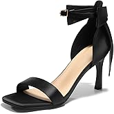 Coutgo Womens Bow Tie High Heels One Strap Heeled Sandals Sexy Stiletto Open Toe Wedding Bride Shoes