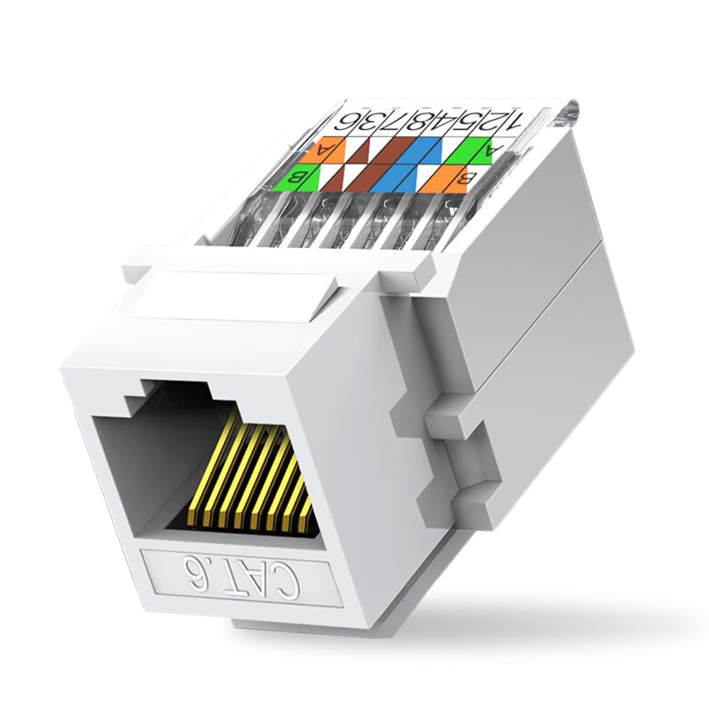 ZOERAX 50-Pack Cat6 Tool-Less RJ45 Keystone