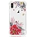 luolnh Compatible with iPhone Xs Max Case,iPhone Xs Max Case with Flower,Slim Shockproof Clear Floral Pattern Soft Flexible TPU Back Cover for iPhone Xs Max 6.5 inch (2018)- Pink Flower