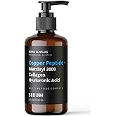 Copper Peptide + Matrixyl 3000, Collagen, Hyaluronic Acid Serum for face, Multi Peptide Firming and Plumping Serum, Anti-Wrinkle, Anti-Aging Face Serum - 8oz