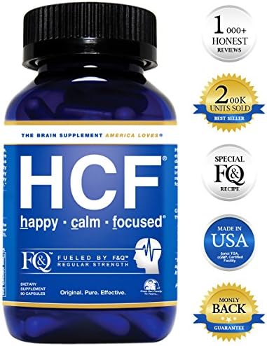 HCF Happy Calm Focused Brain Supplement - Amino Acids, Vitamins and Minerals for Memory, Attention, Focus, Mood, Concentration, Sleep, Weight Loss, Energy, Confidence and Hormone Balance