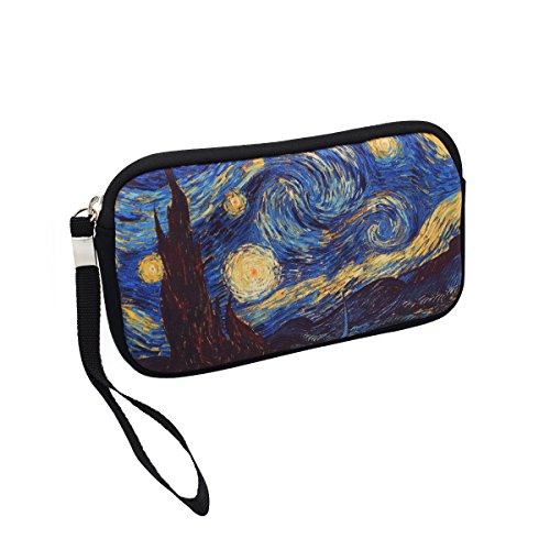 Unisex Shockproof Neoprene Wristlet Wallet Clutch Purse, Coin Pouch, Pencil Bag, Cosmetic Bag Zipper Closure, 7