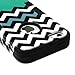iPhone 5 Case, MagicMobile Hybrid Impact Shockproof Cover Hard Armor Shell and Soft Silicone Skin Layer [Chevron Pattern with Heart Anchor Design Color: Black - Turquoise ]
