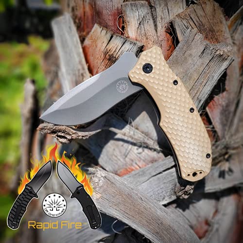 OffGrid Knives Rapid Fire Coyote Hard Use Camping & Survival EDC