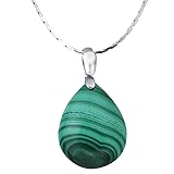 iSTONE 925 Sterling Silver Natural Malachite Ladies