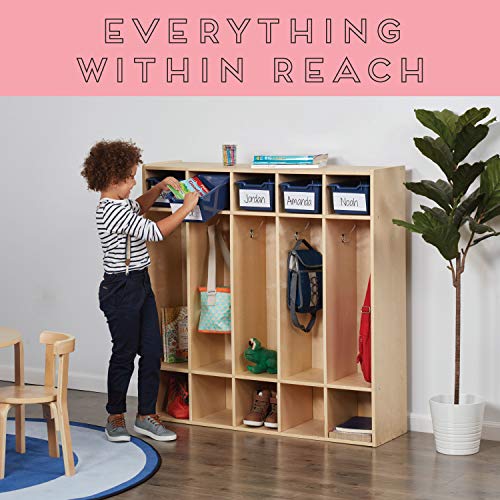 ECR4Kids Streamline 5Section Coat Locker, Classroom Furniture, Natural The Home Kitchen Store