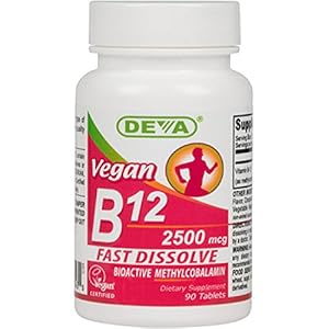 Deva Nutrition Vegan Sublingual Fast Dissolve B-12 Tablets, 2500 mcg, 90 Count