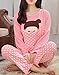 MyFav Junior Cute Girl Pajama Striped Polka Dots Loungewear Pink Pullover Gown
