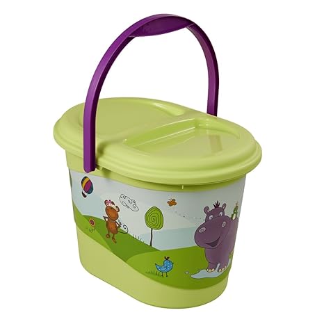 keeeper Hippo Windeleimer mit Deckel und Tragegriff, 13 l, Karol, Grün