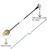 Vecys SMA Female to CRC9 Male Right Angle 90 Degree RG174 15cm Cable for 4G LTE view 5