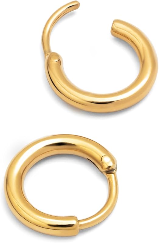 - Pendientes Aro Maria XS. Acero con Baño en Oro de 18 Kt. Joyas Para Mujer.