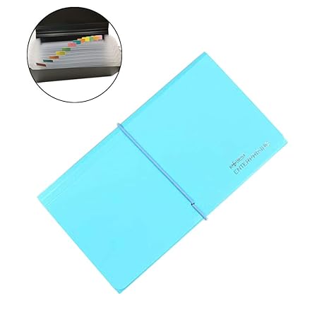 Bearda 13 Pockets Receipt Folder Premium Poly Accordion Document File Storage Wallet Small Check File Organizer For Coupons Tickets Mini Portable