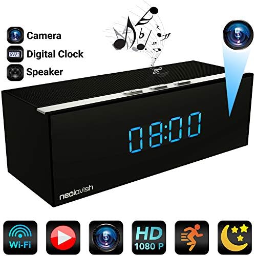 Clock Camera - Best HD Hidden Camera WiFi- Spy Hidden Camera - 1080p Video Recorder - Small Wireless Home Security Camera - IP Nanny Cam - 140° Cameras Angle - Night Vision - Motion Detection Cams