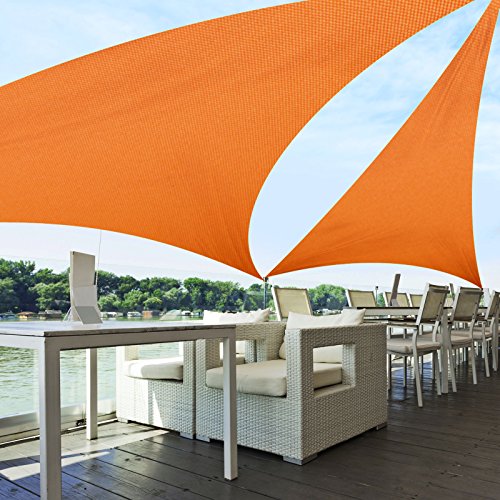 casa pura Sonnensegel 5 x 5 x 5 m, Orange - inkl. Befestigungsmaterial - Dreieck gleichseitig - Reißfestes Polyester-Gewebe - Wasserabweisend imprägniert - Sonnenschutz – Bild 8