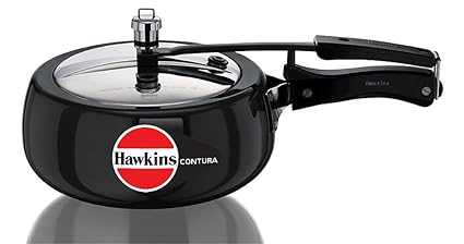 Hawkins Contura Hard Anodized Aluminium Pressure Cooker, 3.5 L (Black)