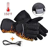 Winter Warm Gloves,Kamlif Battery Operated Heated Gloves with Motion Battery Operated Box and USB Power Line for Travel, Hiking,Rock Climbing,Skiing,Cycling.